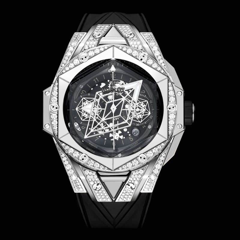 Hublot宇舶复刻手表全新BigBangSangBleuII刺青男士机械腕表正面图