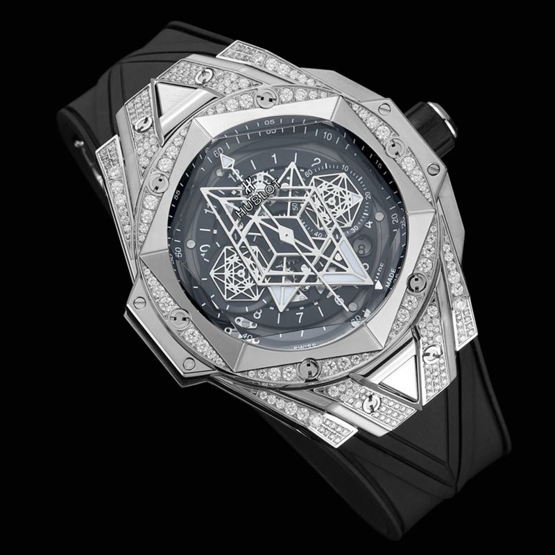 Hublot宇舶复刻手表全新BigBangSangBleuII刺青男士机械腕表正面图