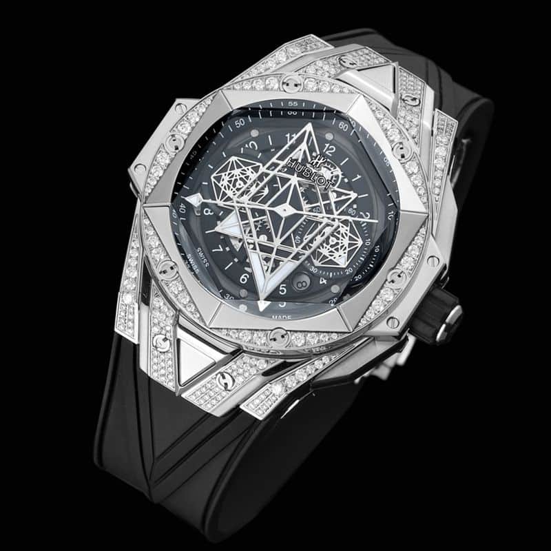 Hublot宇舶复刻手表全新BigBangSangBleuII刺青男士机械腕表正面图