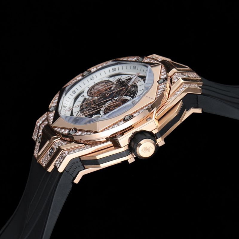 Hublot宇舶精仿手表手表全新BigBangSangBleuII刺青男士机械腕表侧面图