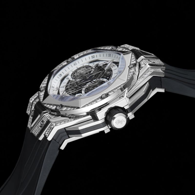 Hublot宇舶高仿手表全新BigBangSangBleuII刺青男士机械腕表侧面图