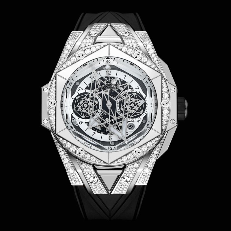 Hublot宇舶高仿手表全新BigBangSangBleuII刺青男士机械腕表正面图