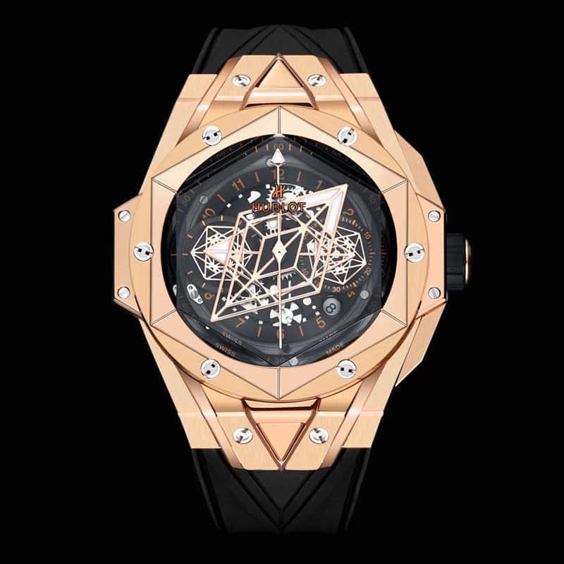 Hublot宇舶高仿手表全新BigBangSangBleuII刺青男士机械腕表正面图