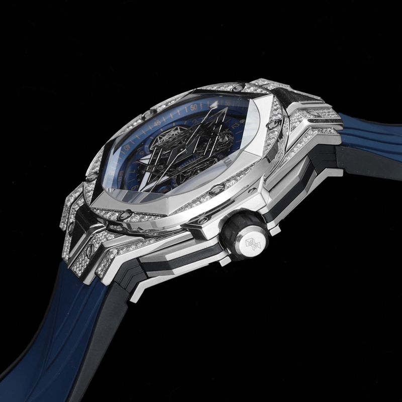 Hublot宇舶复刻手表全新BigBangSangBleuII刺青男士机械腕表侧面图