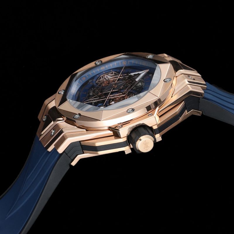 Hublot宇舶精仿手表全新BigBangSangBleuII刺青男士机械腕表侧面图