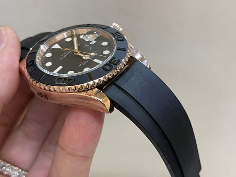 真金真钻劳力士顶级精仿手表游艇名仕系列玫瑰金男士运动腕表细节图