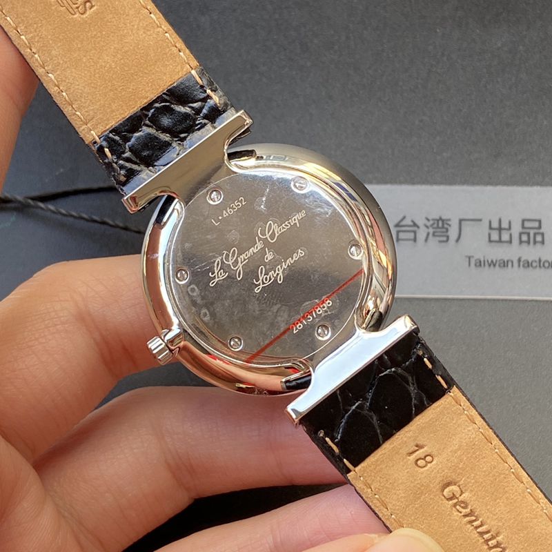 浪琴顶级高仿手表超薄嘉岚系列精品情侣对表石英腕表后盖图