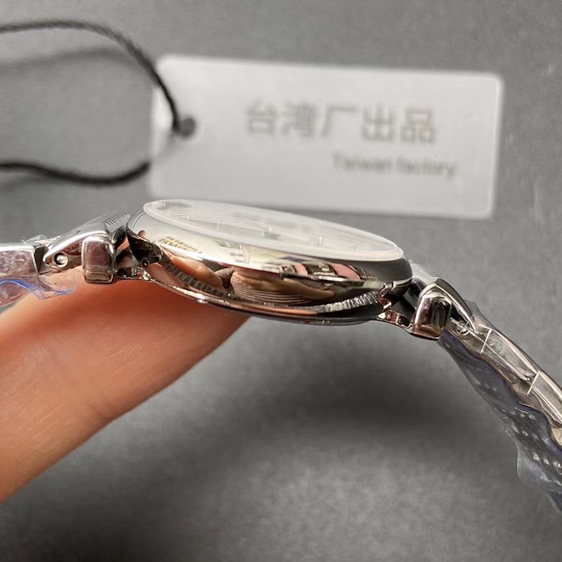浪琴顶级高仿手表超薄嘉岚系列精品情侣对表石英钢带腕表侧面图