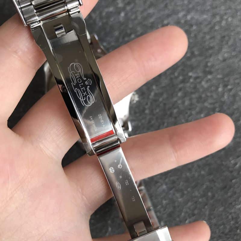 劳力士顶级精仿手表白金迪通拿系列陨石面男士机械钢带腕表表扣图