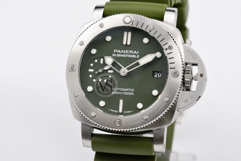 VS厂2020 沛纳海复刻新品PAM1055手表 42MM 绿海魂正面图