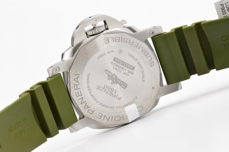 VS厂2020 沛纳海复刻新品PAM1055手表 42MM 绿海魂后盖图