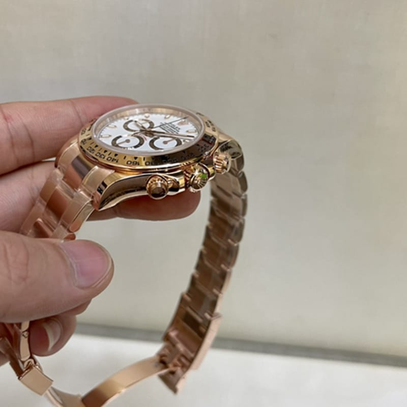 劳力士男款迪通拿真金真钻腕表侧面图