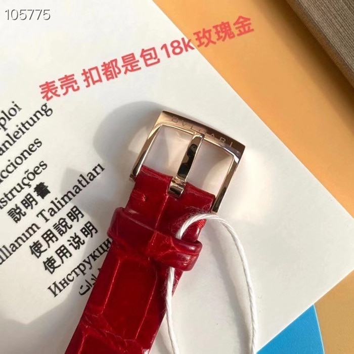 顶级复刻手表宝格丽女款白盘石英皮带腕表表扣图