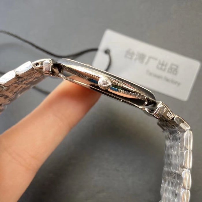 顶级复刻手表浪琴情侣表白盘钢带嘉岚系列石英腕表侧面图