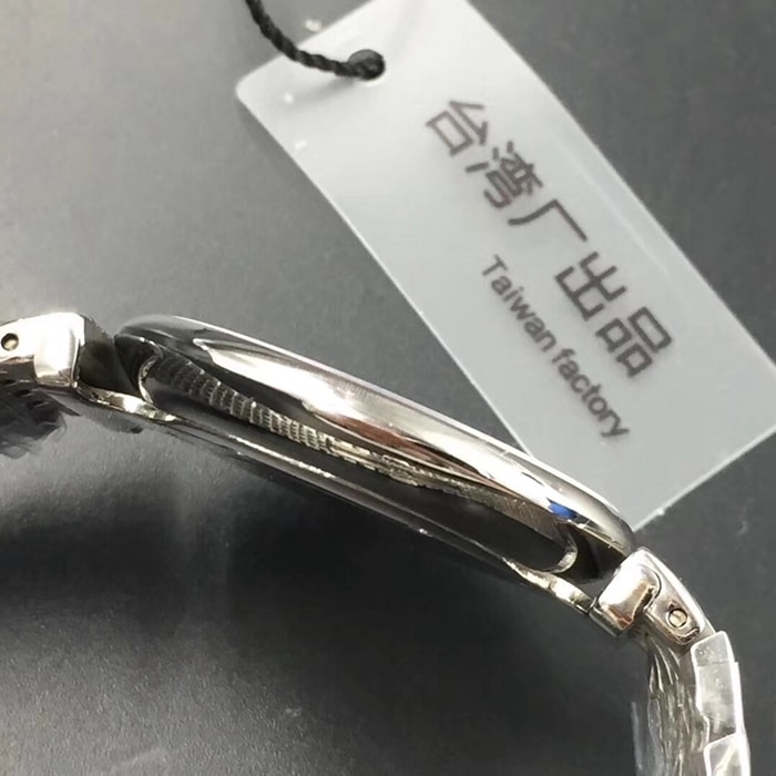 顶级复刻手表浪琴精品情侣表黑盘钢带超薄嘉岚系列腕表侧面图