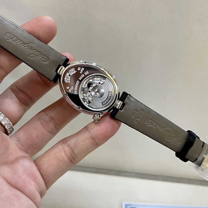真金真钻顶级复刻手表宝玑女款白盘那不勒斯王后系列皮带腕表机芯图