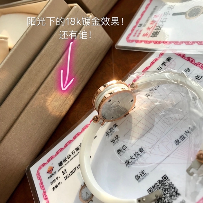 真金真钻顶级复刻手表宝格丽女款白盘白带B.zero 1系列石英皮带腕表细节图