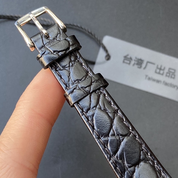 顶级复刻手表浪琴情侣表蓝盘黑带嘉岚系列皮带石英腕表表扣图