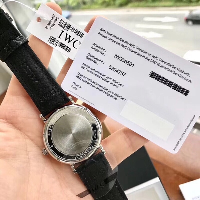 顶级复刻原单手表万国柏涛菲诺自动机械男款白盘皮带手表底盖图