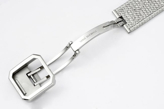 顶级复刻香奈儿女款白盘钢带BOY·FRIEND系列石英手表表扣图