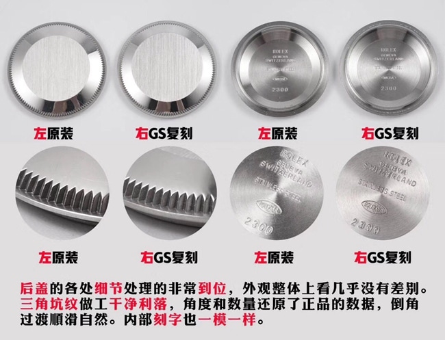 GS劳力士日志女款蚝式恒动31mm复刻手表真假对比评测后盖细节图