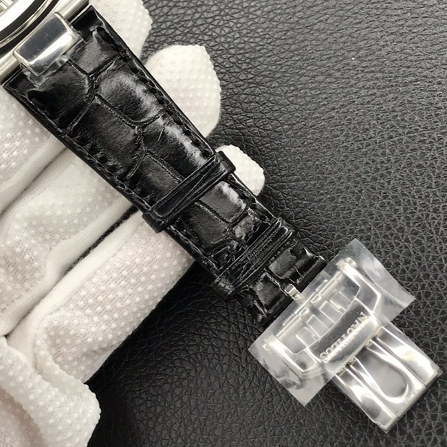 3k厂顶级复刻手表百达翡丽男款绿盘黑带鹦鹉螺系列皮带腕表表扣图