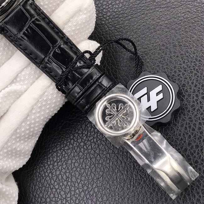 ZF厂顶级复刻手表百达翡丽男款白盘黑带古典5153系列皮带腕表表扣图