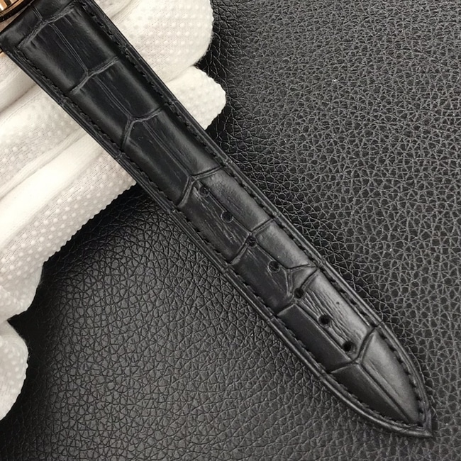 顶级复刻手表积家男款蓝盘黑带陀飞轮大师系列自动机械腕表皮带图