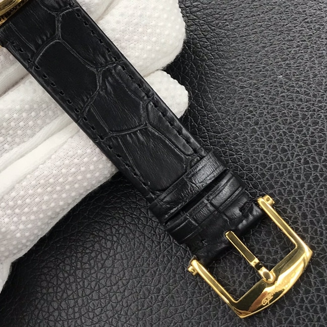 顶级复刻手表宝玑男款白盘黑带经典系列自动机械皮带腕表表扣图