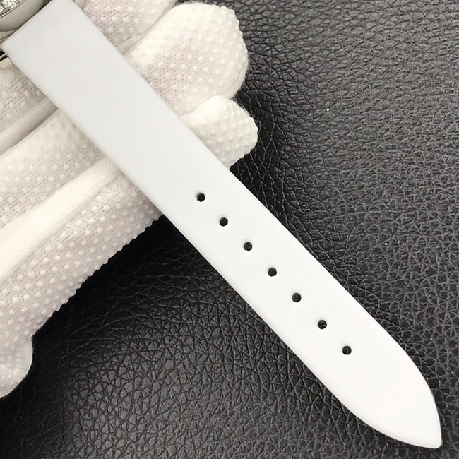 3s厂顶级复刻欧米茄女款黑盘橡胶带自动机械手表皮带图