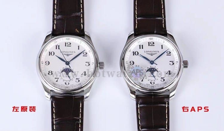 APS厂浪琴顶级复刻手表名匠系列L2.909.4.78.3月相对比正品评测正面对比图