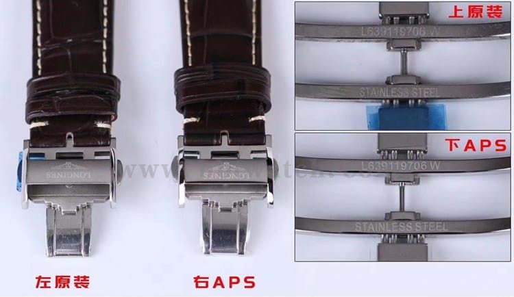 APS厂浪琴顶级复刻手表名匠系列L2.909.4.78.3月相对比正品评测表带表扣对比图