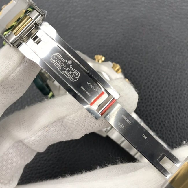顶级复刻手表劳力士宇宙计时迪通拿男士黑盘间金带自动机械手表表扣图
