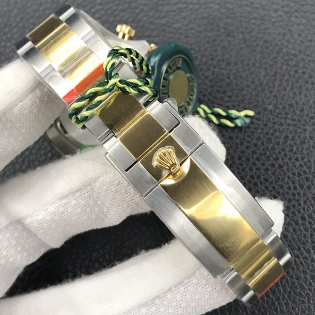 顶级复刻手表劳力士宇宙计时迪通拿男士黑盘间金带自动机械手表表扣图