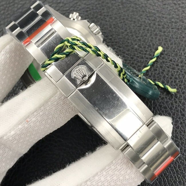 顶级复刻手表劳力士男士黑盘钢带真功能迪通拿最新款机械手表表扣图