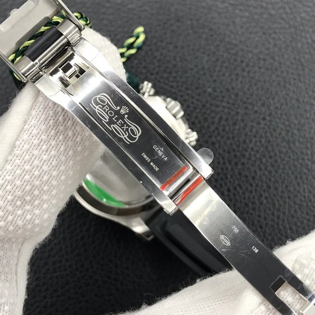 劳力士顶级复刻手表男装白盘橡胶带最新款全自动机械手表表扣图