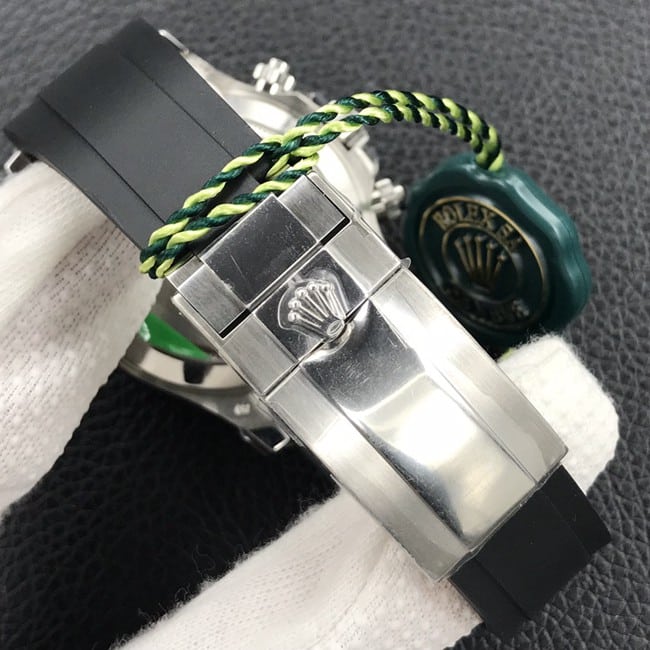 劳力士顶级复刻手表男装白盘橡胶带最新款全自动机械手表表扣图