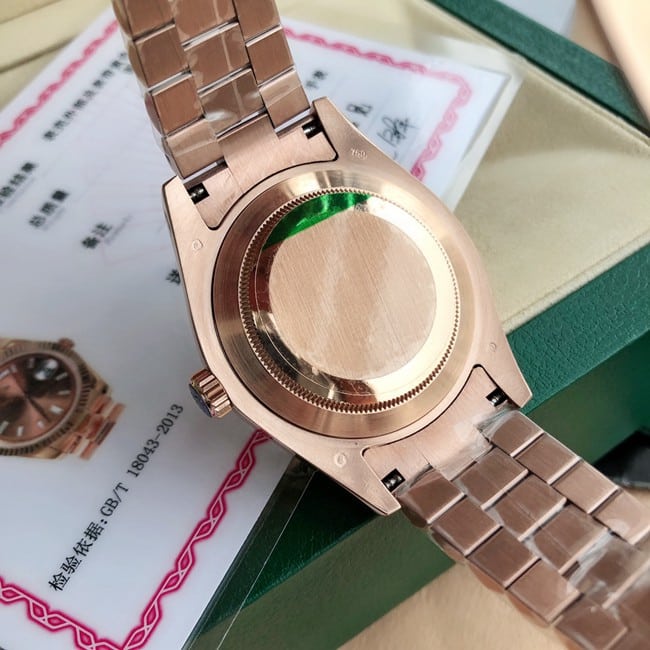 顶级真金真钻复刻劳力士玫瑰金棕盘日志型II手表机芯图