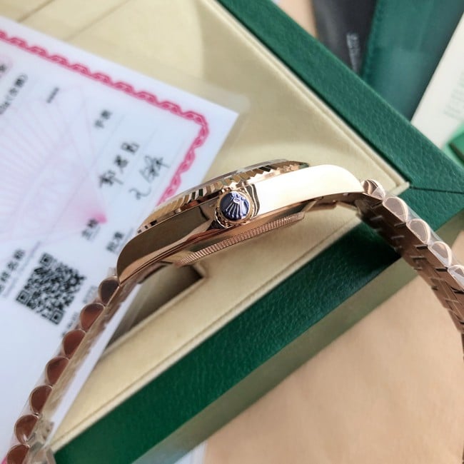 顶级真金真钻复刻劳力士玫瑰金日志型II绿盘手表