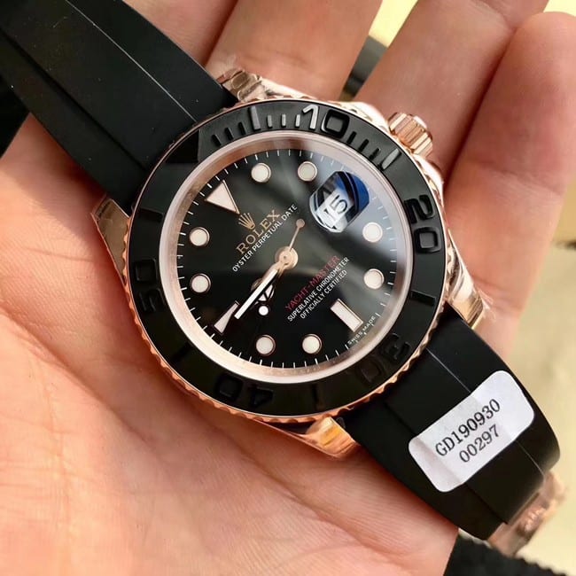 顶级真金复刻劳力士游艇名仕型系列40MM18K玫瑰金“金游艇”正面图