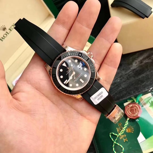 顶级真金复刻劳力士游艇名仕型系列40MM18K玫瑰金“金游艇”正面图