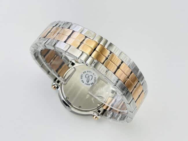 YF厂顶级复刻表萧邦HAPYDIAMONDS系列女士间接玫瑰金表盘带钻手表表扣图