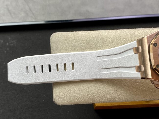顶级复刻爱彼皇家橡树离岸26400表18K玫金白盘男士机械手表表带图