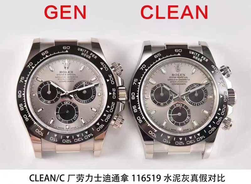 C Factory Gray Ditonner Real vs. Fake Review Rolex Top Replica Watches