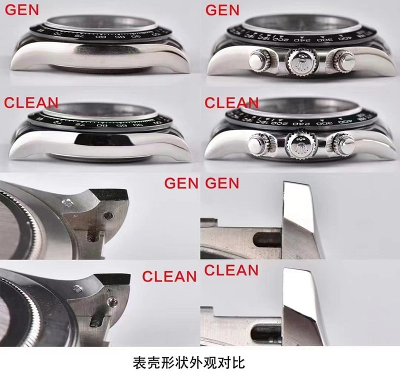 C厂灰迪通拿真假对比评测劳力士顶级复刻表表壳外观对比图