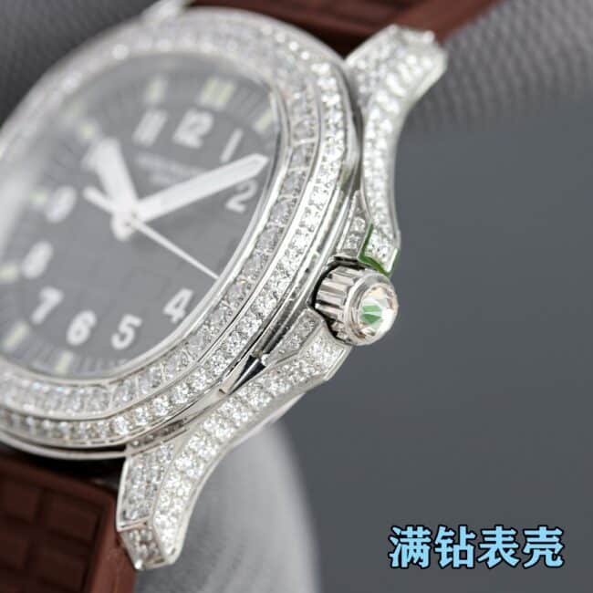 顶级高仿TW百达翡丽AQUANAUT女装机械系列腕表侧面图