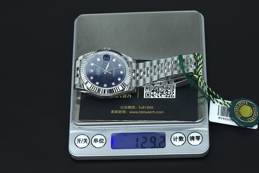 jvs劳力士蓝日志复刻表重量