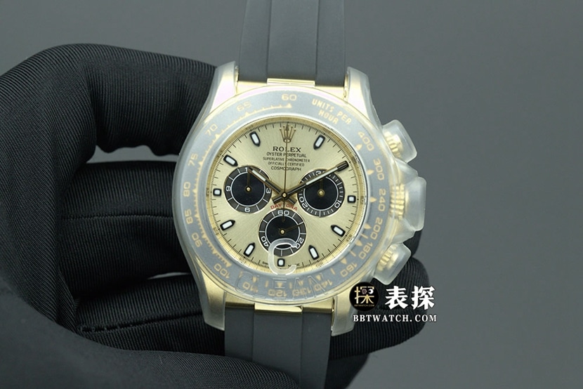 顶级复刻C厂18K金劳力士新款余文乐黄金迪通拿4130机芯男士腕表M116518ln-0048正面实拍图