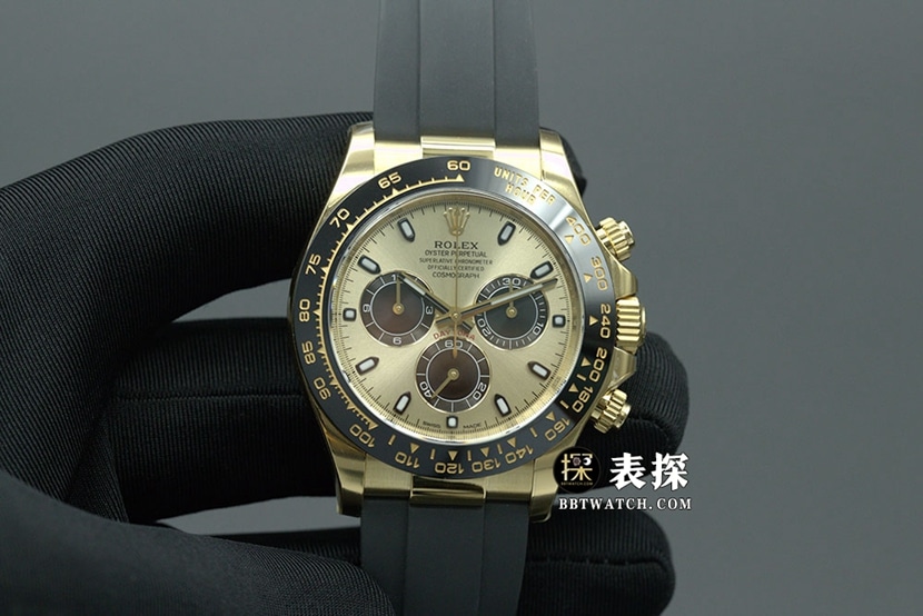 顶级复刻C厂18K金劳力士新款余文乐黄金迪通拿4130机芯男士腕表M116518ln-0048正面实拍图