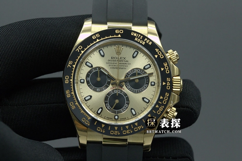 顶级复刻C厂18K金劳力士新款余文乐黄金迪通拿4130机芯男士腕表M116518ln-0048正面实拍图